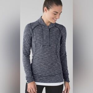 LULULEMON think fast Pullover Coco Pique Black Sz 6 EUC